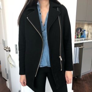Aritzia wool coat black